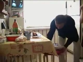 Russian youthful ultra-cute And aged guy penetrates In Kitchen