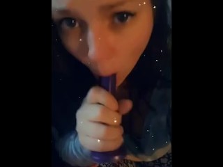 Fya inhaling her beloved fake penis