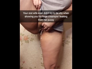 Oh, what a thick internal cumshot leaking from my cuckold vag,spouse! -Cuckold Snap Captions