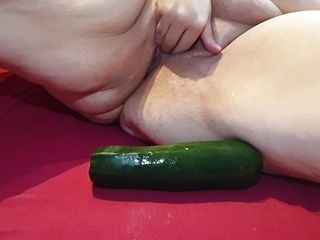 I am poking a Zucchini in my couch.