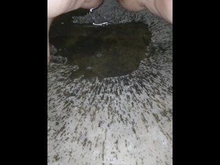 Pissing on concrete
