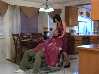Stud gets a haircut and nails Veronica Fox
