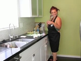 In the kitchen with my playthings - GILF solo vid