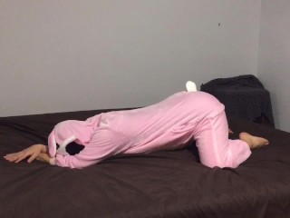 'Yiff in bunny and grizzly pajama onesies with blow-job internal cumshot '