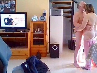 Grandfather And granny On web cam