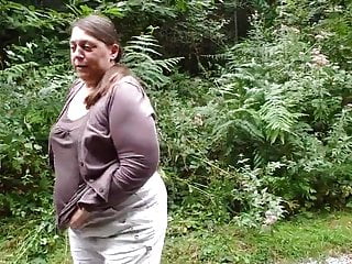 Plumper ginormous bootie grandma peeing Outside