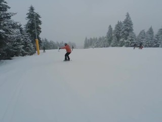 Throating my boyfreand on the ski raise