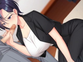 Rin to Shita Tsuma wa GAME deep throat for the manager in the office