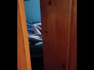 I caught my wifey on camera while she was observing porno and toying with her twat!
