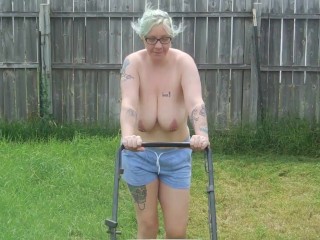 'Hot yard work and she gets banged in the shade! ( sun dissolved camera!?) '