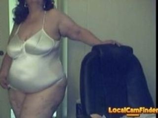 Plus-size grandmother in ginormous udders super-sexy satin super-sexy figure