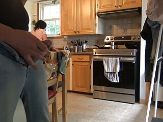 Pakistani step-mother nearly Caught Me stroking Off In Her Kitchen