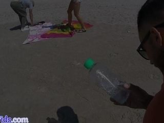 Public WAM buxom cougar pussybanged on the beach outdoor