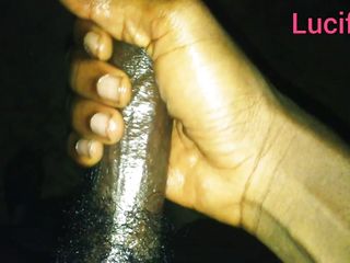 Big black cock draining