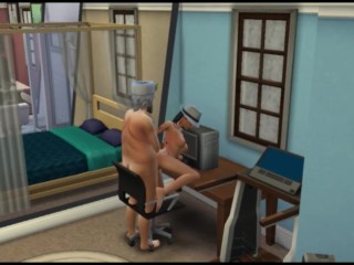 Fuck-fest with Santa after the disco. Granddad pulverizes a college girl quirks sims four