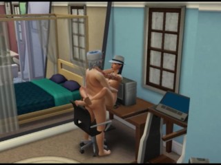 Fuck-fest with Santa after the disco. Granddad pulverizes a college girl quirks sims four