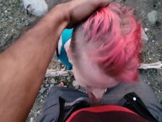 'Real unexperienced cougar Dani-Rae Diamond gets jism facial cumshot at the lake after providing boyfriend road head in outdoors'