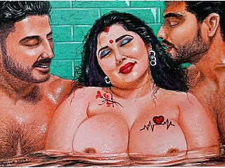 Glamour Art Or Drawing Of a fabulous Indian dame Having A red-hot Affair with her ?2 step-brother In Laws