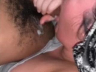 'POV milky nymph spitting over big black cock and pops in my throat'