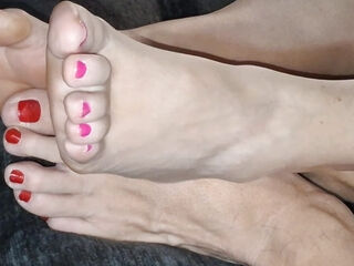 Valentines' day sole joy with crimson pedicucrimson toes